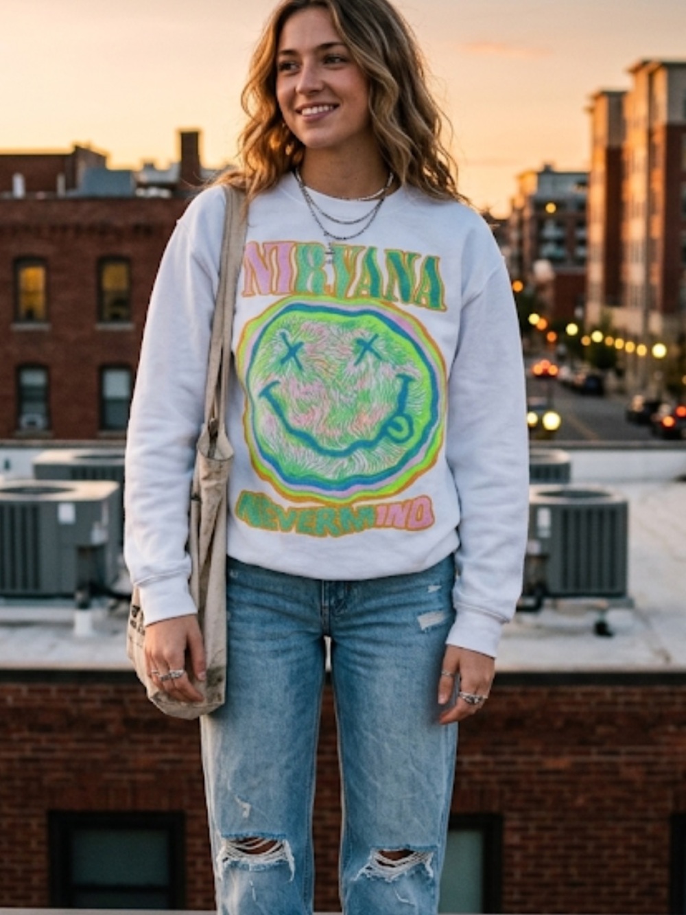 NIRVANA Kurt Cobain Crewneck Size XS